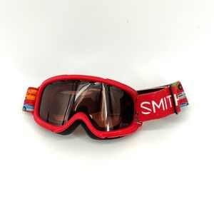 SMITH Gambler Youth Ski Snowboard Goggles Red Fire Helmet Eyeglass Compatible